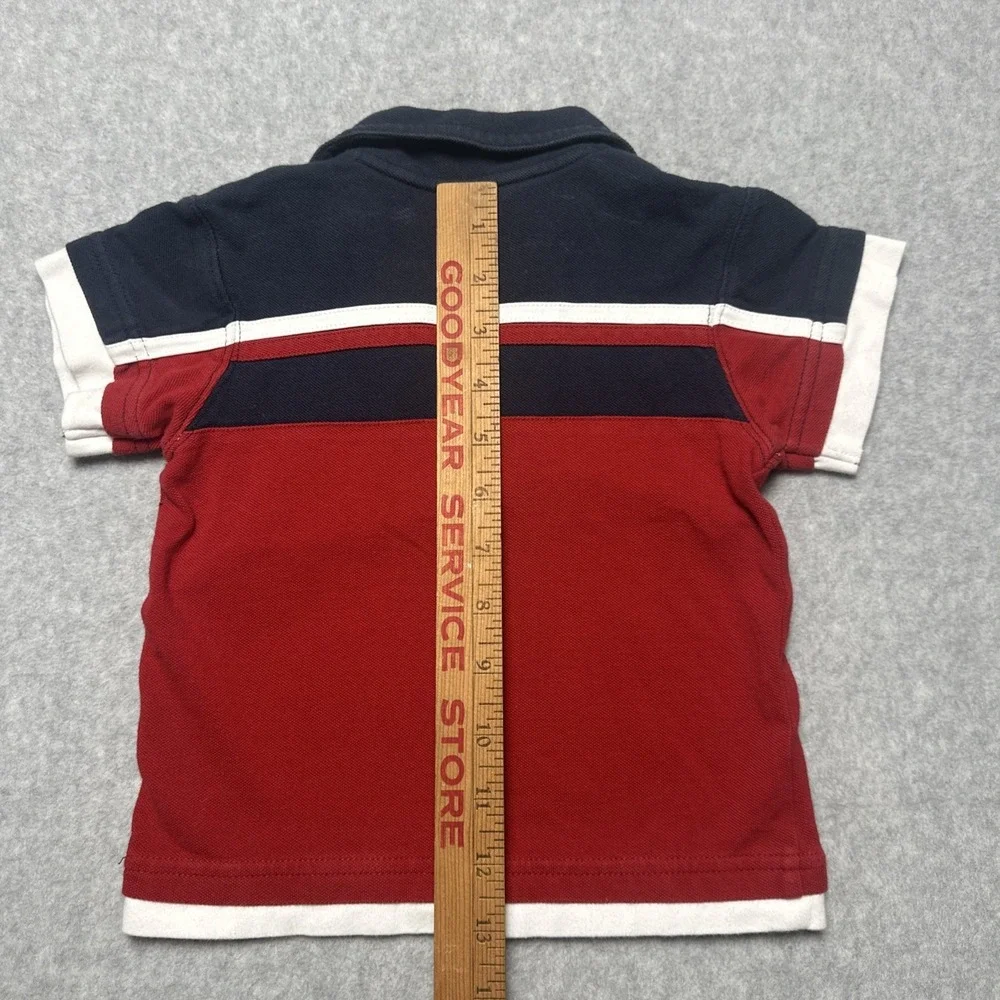 Vintage 90s Nike Polo Built-in White Tee Pocket Swoosh‎ Red/Navy Toddler Sz 18M